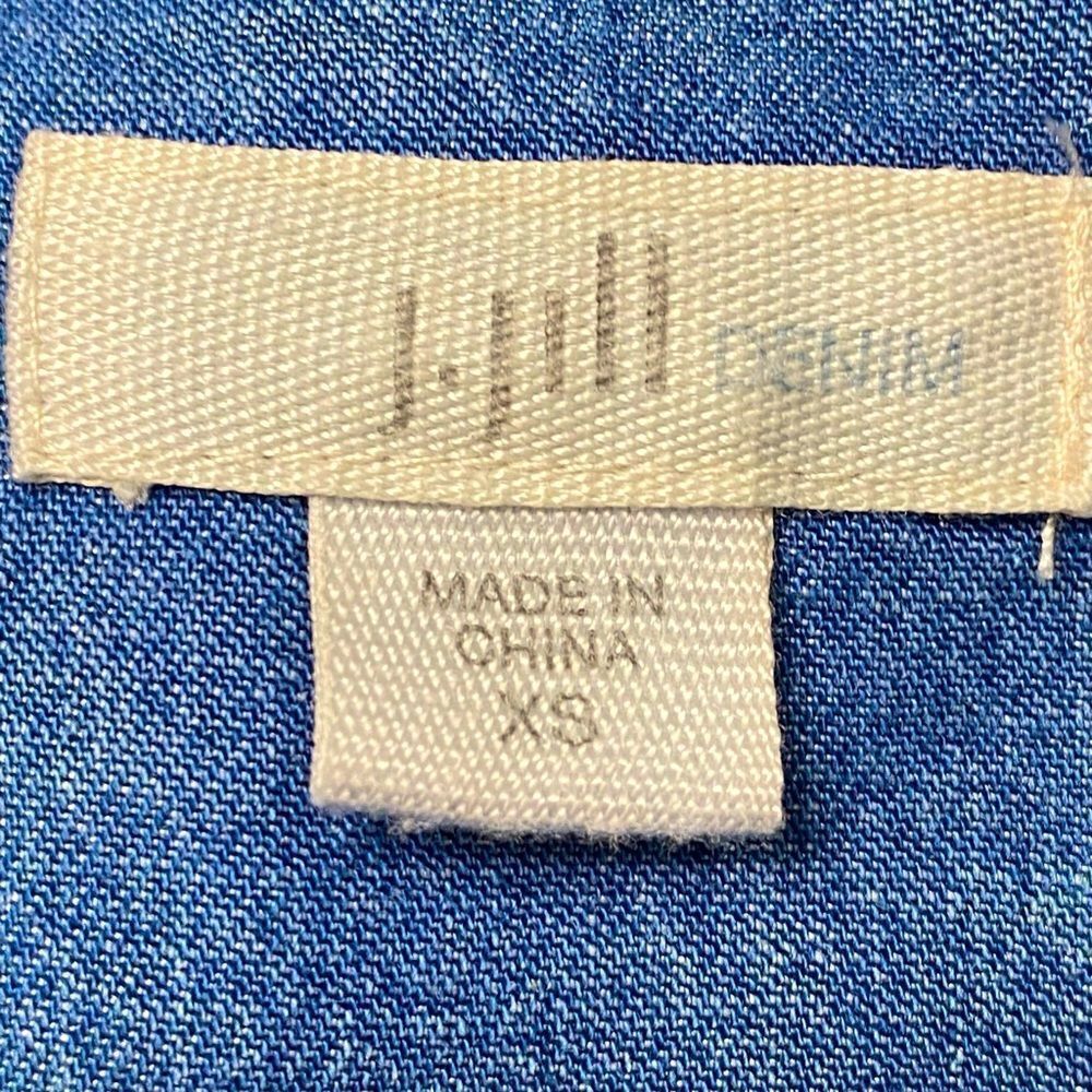 J. JILL DRESS SLEEVELESS CHAMBRAY SNAP FRONT - Picture 8 of 10